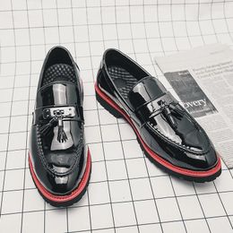 Casual schoenen lakleer loafers heren slip op zakelijke spiegel bruidegom herenjurk groot formaat 38-48