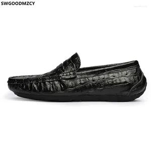 Chaussures décontractées Prény Locs Crocodile pour l'homme 2024 en cuir Black Slip on Men Zapatos de Hombre Vestir