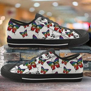 Zapatos informales Diseño de mariposa personalizado Patrón de animales Moda Fashion Lace-up Sneakers 3D Impresión Damas Flat