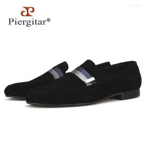 Chaussures décontractées Piergitar Handcraft Hommes en daim avec une pantoufle à lacets mixtes Swepper Fashion Party et Banquet Men's Modafers Plus Taille