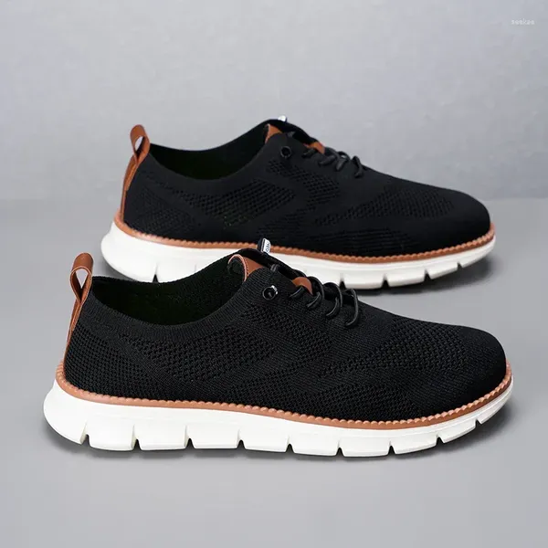 Zapatos casuales Pingkee Mesh Synthetic Upper Diseño Superior Flexible Durable Md Sobre Oxfords Men's Vests Sneakers Business para hombres