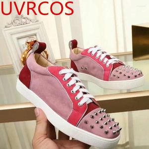 Chaussures décontractées rose rouge couleur Dilver pointes troupeau mode homme à lacets respirant chaussures plates printemps baskets hommes Tenis Masculino