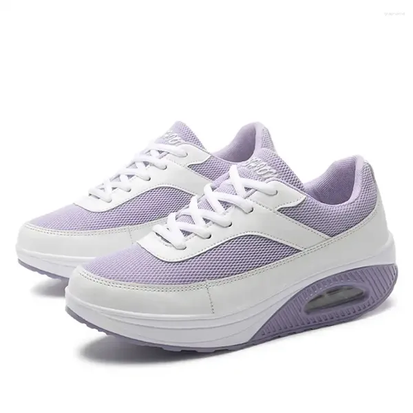 Zapatos casuales Plataforma Primavera-otoño Zapatillas de skate para mujer Zapatillas para correr Gris plateado Deporte Particular Vip Link Saoatenis YDX1