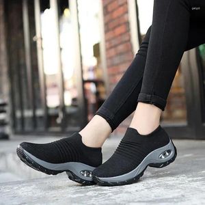 Casual schoenen plus-size Amazon Outdoor Super Light dames luchtkussen vliegen geweven sporten over voetsokken