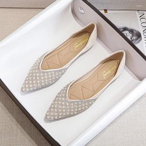 Chaussures décontractées Points plats Sole simple pour les femmes à eau diamant peu profonde Mode polyvalente pour dames de bateau Zapatos de Mujer