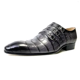 Casual Schoenen Puntschoen Dikke Hak Heren Oxford Zakelijk Leer Chaussure Homme Verkoop Ademend Sapato Masculino