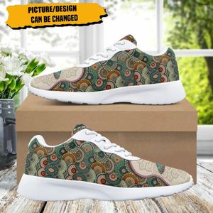 Chaussures décontractées Polynésie Mandala Dragonfly Imprimé Breatteur Soft Femmes Comfort Absorbant Sneaker pour dames non glissées pour extérieur