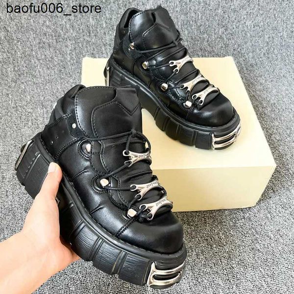 Zapatos casuales Punk para mujer Zapatos deportivos Rock Plataforma de 6 cm Para mujer Gateando Ocio Apartamento Decoración de metal Suela gruesa Tenis Q240320