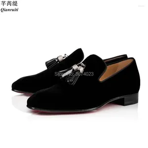 Chaussures décontractées Qianruti Men Black Velvet Pild