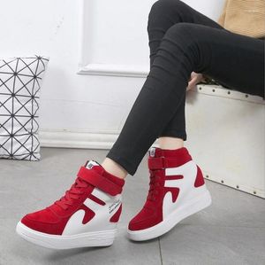 Chaussures décontractées Sneakers rouges Femmes 2024 High Top Platform Candes Black Black Vulcanize