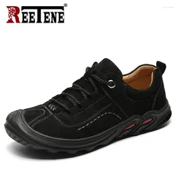 Casual schoenen Reetene Fashion Men's Leather Spring rijden Outdoor Non-Slip Men Big Size 38-46 Loafers