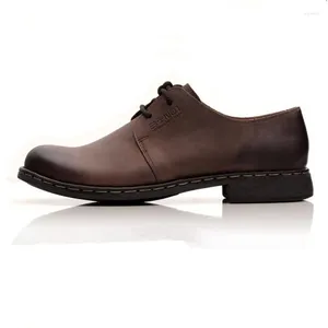 Chaussures décontractées rétro 37-44, véritable lacet en cuir masculin, Oxfords chukkas mariage