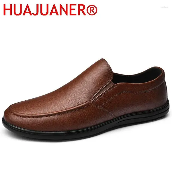 Chaussures décontractées Muis rétro Men Habe Brogue Style Le cuir mariage formel Flat Men's Oxfords Slip on Fashion Loafer