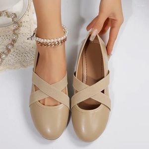 Chaussures décontractées Round Ballet Flats Spring / Automne Adult Ladies en vente 2024 Slip-On Sapate Sapatos Sapatos Rasos
