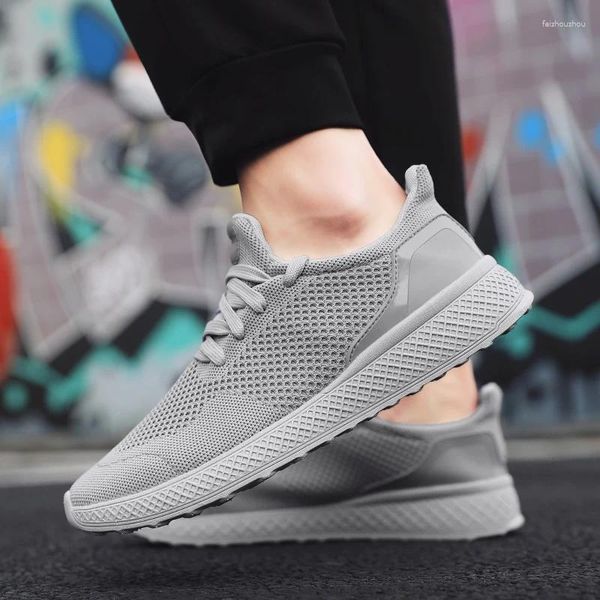 Zapatos informales para correr para hombre, zapatillas deportivas de malla transpirable con cordones para mujer, zapatillas de deporte de alta calidad con fondo rojo y blanco para hombre