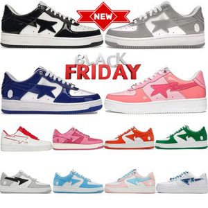 Zapatos casuales para correr Hombres Mujeres Nostálgico Azul Amarillo Negro Blanco Panda Patente Oliva Gris Niebla Azul Universidad Rojo Zapatillas deportivas de diseñador Zapatillas de deporte para hombre Bapstar