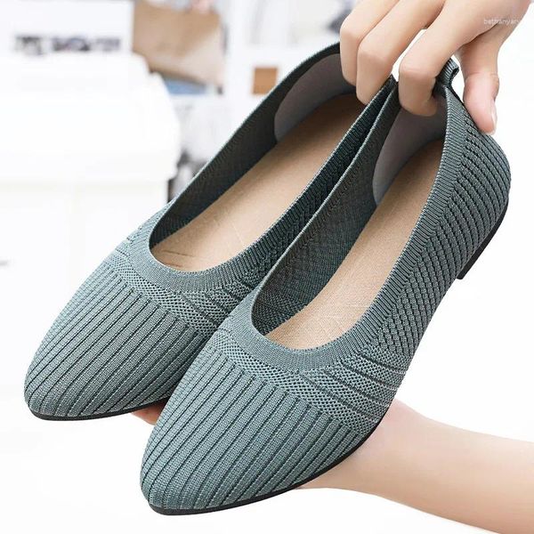 Casual Shoes S Women 2024 Automne Pointed Sole pour Fashion Mesh Breathable Flat Zapatos Mujer