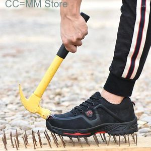 Chaussures occasionnelles Travail de sécurité Men de pouce à orteil en acier Puncture Indestructible Boots Boots Homme résistant aux baskets