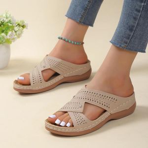 Casual Schoenen Sandalen Vrouwen 2024 Zomer Elegante Lage Hakken Slippers Zapatos Mujer Sleehak Vrouwelijke