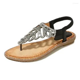 Chaussures décontractées sandales femmes tongs flops plage bohemian style femme plate femme orteil ouvert talon extérieur sandalias femmes