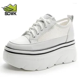 Zapatos casuales sdwk 8cm malla femenina mujer transpirable plataforma blanca zapatilla de zapatillas creciente cuñas AD3949