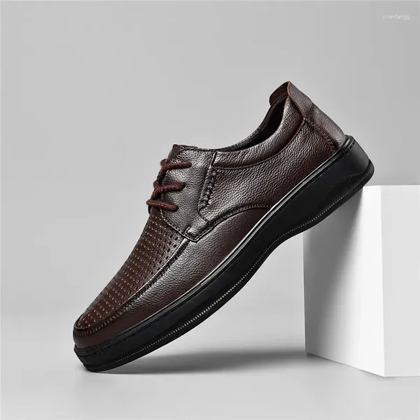 Chaussures décontractées vente hommes italien léger sans lacet hommes appartements respirant en cuir véritable mâle conduite de haute qualité