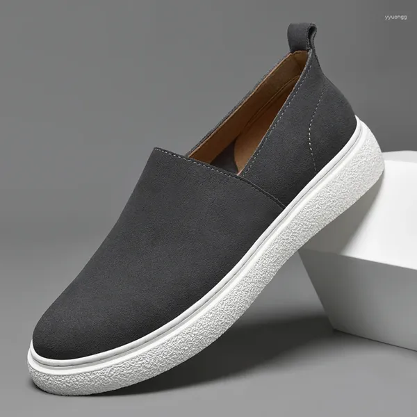 Chaussures décontractées en daim pour hommes, mocassins confortables à semelles souples, Style européen et américain, bas, pour l'intérieur et l'extérieur