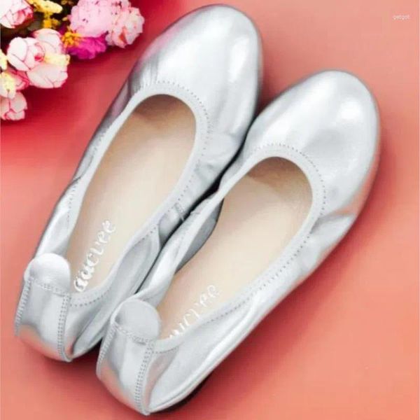 Zapatos informales, venta de zapatos planos de cuero genuino para mujer, cómodos y suaves zapatos de Ballet para mujer, bailarinas de talla grande 34-43