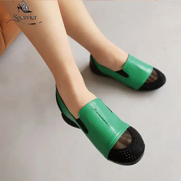 Chaussures décontractées Sgesvier Microfibre Cuir Augmentation des mocassins en maille respirant de style Corée