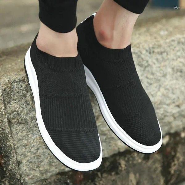 Zapatos casuales Shengxu calzado de moda para hombre zapatillas calcetín hombres malla transpirable verano primavera tejido tejido pisos