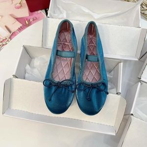 Chaussures décontractées Ballet de soie nielle joues Mary Jane Round Toe Student plissé Plat Daily Women's Singles