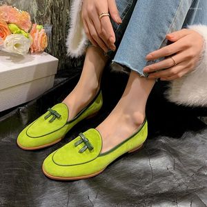 Casual schoenen Eenvoudige basisstijl Dames Flats Snoepkleur Plat Schapensuède Dagelijkse muiltjes Lente Herfst Vlinderdas