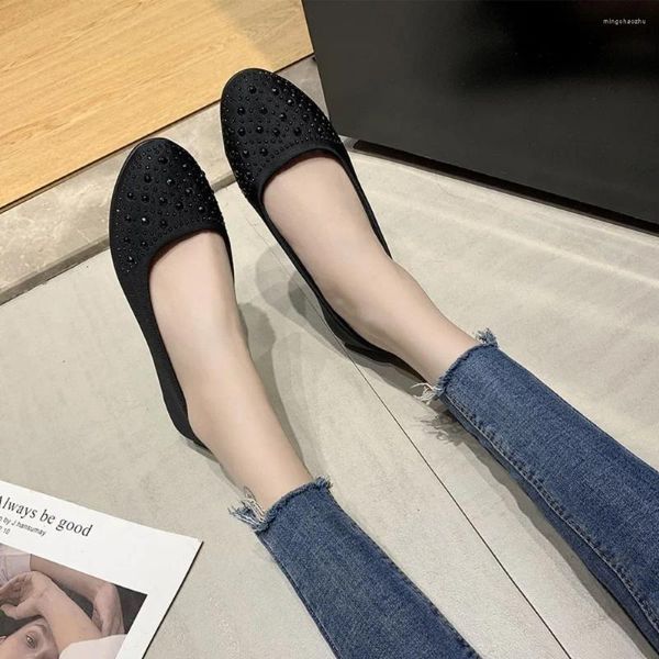 Chaussures décontractées glisser sur les plats Fashion Breffe pour femmes profondes confort plates Light Ladies Walking Female Muisseurs