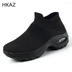 Casual schoenen sneakers voor vrouwen mode lopen hardlopen mesh kussen gym moderne dansplatform slip-on sneaker lente