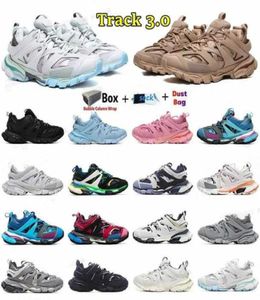 Casual schoenen Sneakers Leather Trainer Designer Luxurymerk Triple White Black Tesss Gomma Nylon Printed Track 3 30 Men Women6197625