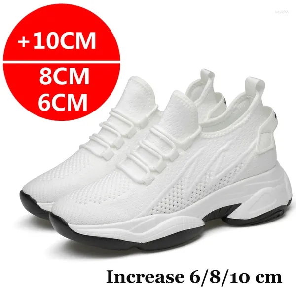 Chaussures décontractées Sneakers Men Escenseur pour semelle intérieure 10cm 8cm 6cm talons en option hauteur Augmentation des mocassins Male plus grand 36-44