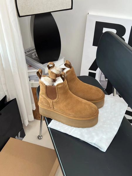 2022 Australia Mujer Diseñador de botas Tasman Snow Botas de invierno Moda para mujer Zapatillas de piel con plataforma Classic Mini Suede Piel de oveja Botines de lana