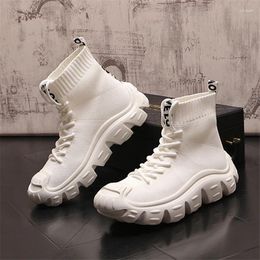 Chaussures décontractées Chaussures Sneakers hommes tricot supérieur respirant Boots Sock Boots Man High Top Run pour Zapatillas de Deporte