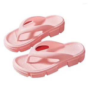 Chaussures décontractées Soft Eva Tongs Femmes Été 2024 Plate-forme épaisse Clip Toe Sandales Femme Antidérapant Salle de bain Nuage Pantoufles Diapositives