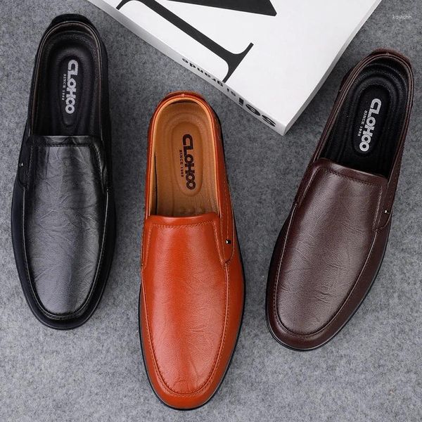 Zapatos casuales Soft Men's Luxe Lofa 2024 Mens Slip On Elegantes Elegantes Men Vestido de cuero Macho