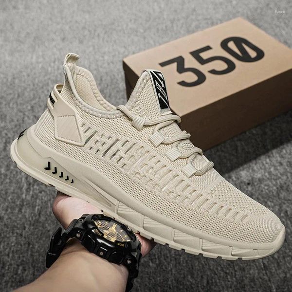 Zapatos informales Primavera Autumn Outumn Flying Weave Sports Men's Corean Student Student Mesh Mesh Balentable Lacing