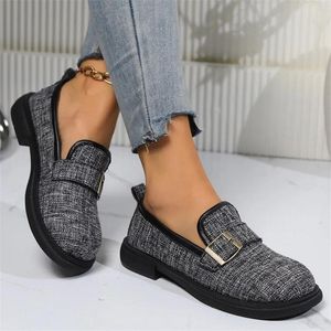 Casual Schoenen Lente Herfst Voor Vrouwen Slip-On Dames Loafers Riem Gesp Ondiepe Flats 2024 Schoen Ronde Neus Zapatos mujeres