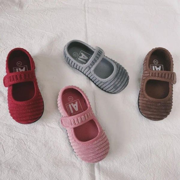 Chaussures décontractées printemps automne coréen velours bouche peu profonde filles toile maternelle princesse 1-5 ans