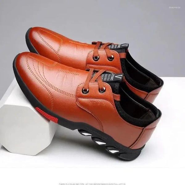 Chaussures décontractées printemps automne hommes en cuir tenis respirant non-glissage