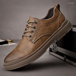 Chaussures décontractées printemps automne en cuir masculin rétro de style zapatos hombre cuero designer italien 2024 mode