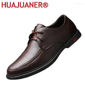 Casual schoenen lente herfstheren heren hoogwaardige lederen zakenmensen schoen retro veter formeel oxford voor