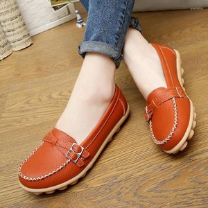 Casual schoenen Lente Herfst Werk Oxford Soft Sole Flats Dames Gesp Dames Erwten Comfort Plus Size Loafers