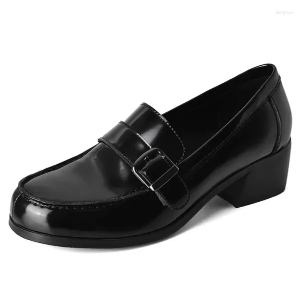 Chaussures décontractées printemps mocassins femme Style britannique 2024 en cuir véritable collège appartements mode noir Oxfords filles grande taille