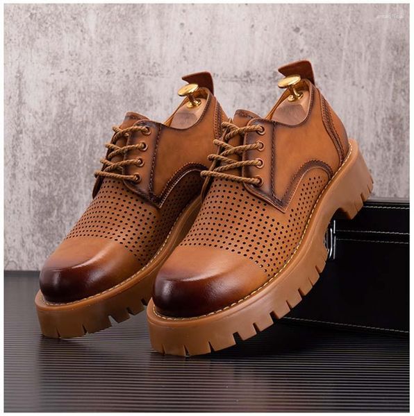 Zapatos casuales de primavera de lujo de diseñador para Hombre, zapatos planos calados para Hombre, zapatillas deportivas Rock Prom, mocasines, Zapatos para Hombre