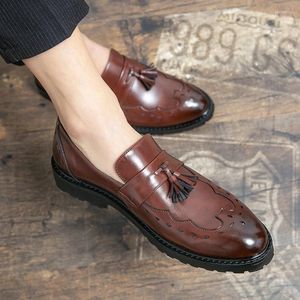 Casual Schoenen Lente Heren Britse Stijl Kwastje Loafers Mode Schoen Originele Party Designer Kwaliteit Echt Leer Zakelijk Handgemaakt